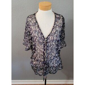 Converse One Star‎ Women's Sheer Button Up Blouse Size Medium